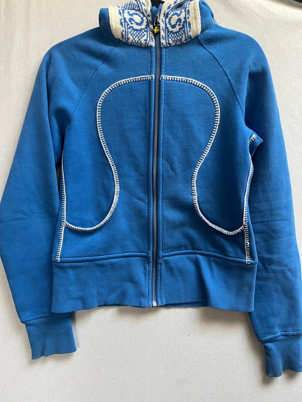 Lululemon Scuba Hoodie Sweden 2010 Olympics Blue Yellow Flag Zip Jacket Sz 6